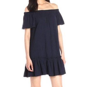 Rebecca Taylor, Off The Shoulder, Gauze Navy Mini Dress, Size 4